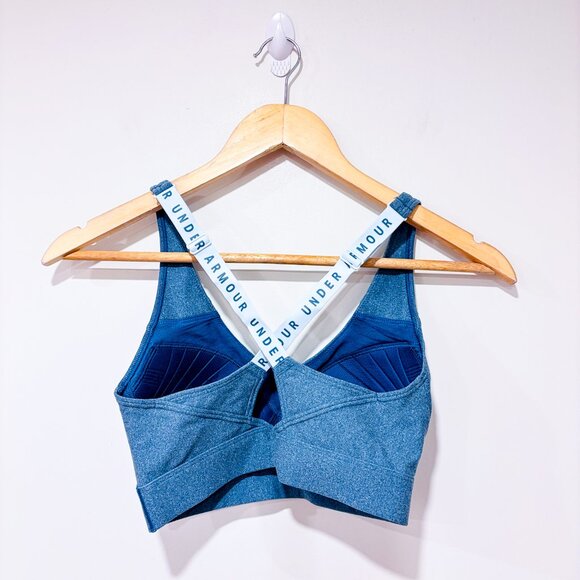UNDER ARMOUR Blue padded sports bra | Crossback active gym top | X-Small * - Picture 2 of 6